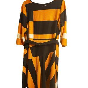 Fit-n-flare belted dress SZ 24W